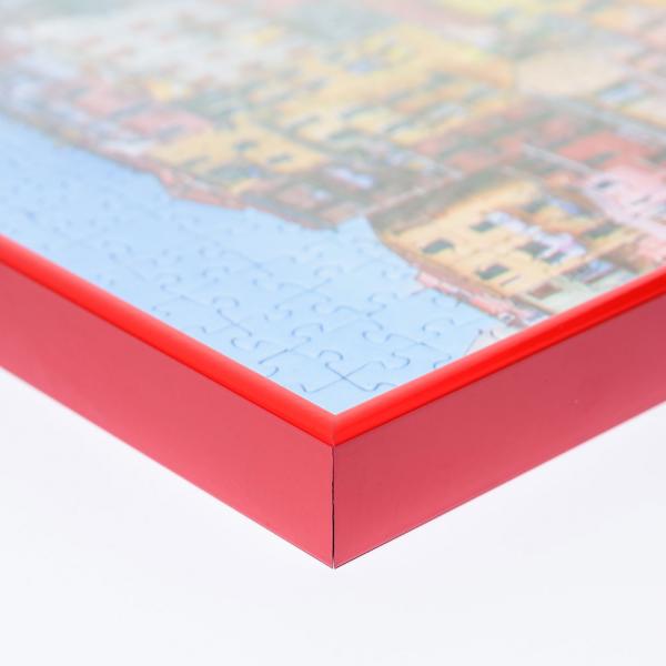 Alu Puzzlerahmen für 100 bis 500 Teile 30x40 cm | rot RAL 3002 | 1,5 mm Kunstglas