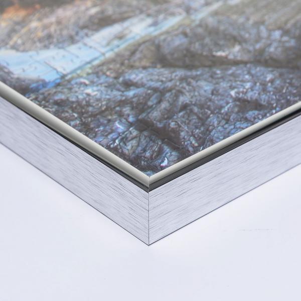 Alu Puzzlerahmen für 1000 Teile 48x64 cm | silber hochglanz | 1,5 mm Kunstglas