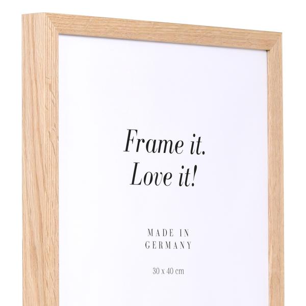 Holz Bilderrahmen Vienne 100x140 cm | Eiche | Kunstglas entspiegelt