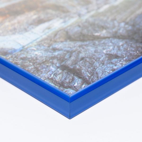 Kunststoff Puzzlerahmen für 1000 Teile 50x70 cm | blau | Kunstglas UV99 entspiegelt (2 mm)