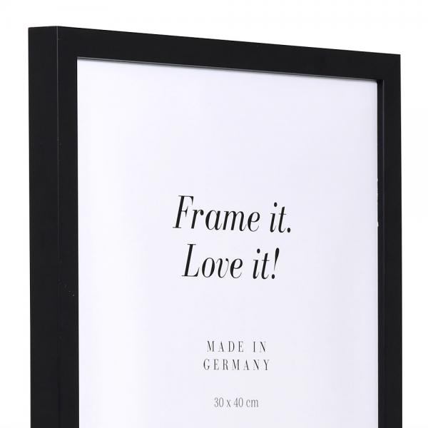 Holz Bilderrahmen Figari 100x140 cm | schwarz | Kunstglas entspiegelt