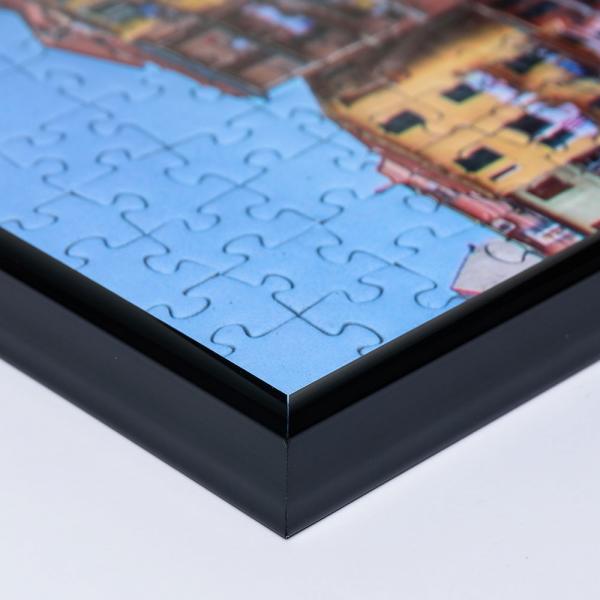 Kunststoff Puzzlerahmen - Sonderformat bis max. 100x100 cm schwarz | 1,5 mm Kunstglas