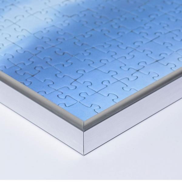 Kunststoff Puzzlerahmen - Sonderformat bis max. 100x100 cm silber matt | 1,5 mm Kunstglas