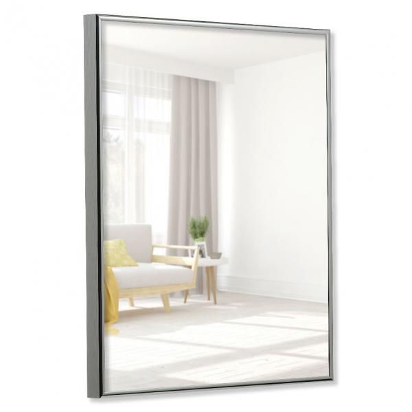 Alu Badezimmer-Spiegel Quadro 18x24 cm | antiksilber hochglanz | Spiegel (2 mm)