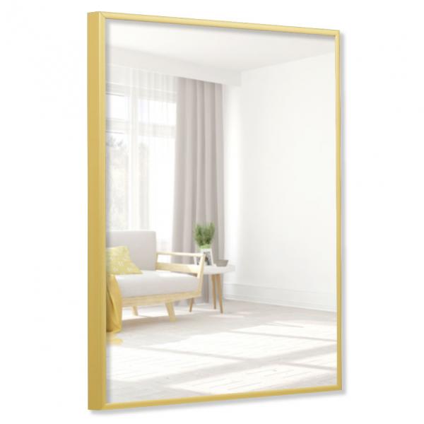 Alu Badezimmer-Spiegel Quadro 18x24 cm | gold matt | Spiegel (2 mm)