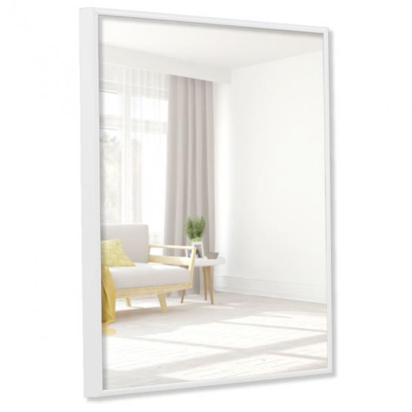 Alu Badezimmer-Spiegel Quadro 18x24 cm | weiß RAL 9016 | Spiegel