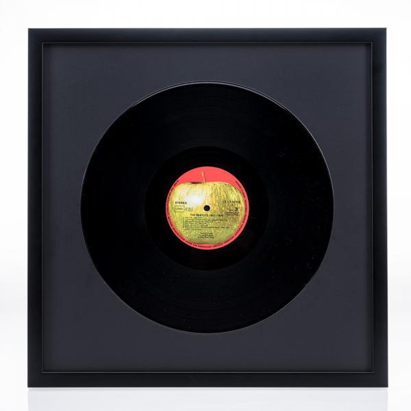 Holz Bilderrahmen Figari für Vinyl-Schallplatten 40x40 cm | Schwarz | Normalglas
