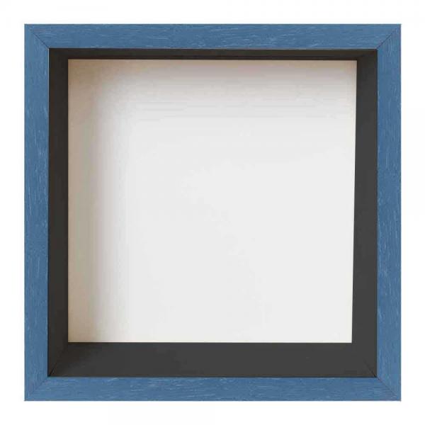 Spardosenrahmen 20x20 cm | Blau mit schwarzer Box | Normalglas