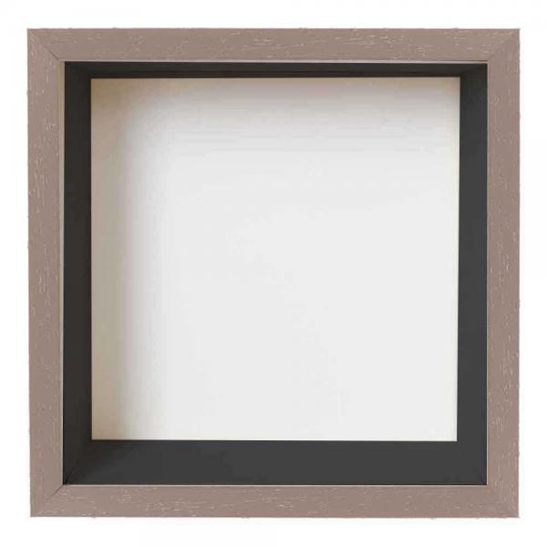 Spardosenrahmen 20x20 cm | Braun mit schwarzer Box | Normalglas