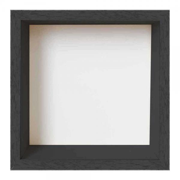Spardosenrahmen 20x20 cm | Grau mit schwarzer Box | Normalglas