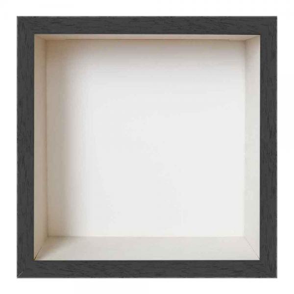 Spardosenrahmen 20x20 cm | Grau mit weißer Box | Normalglas