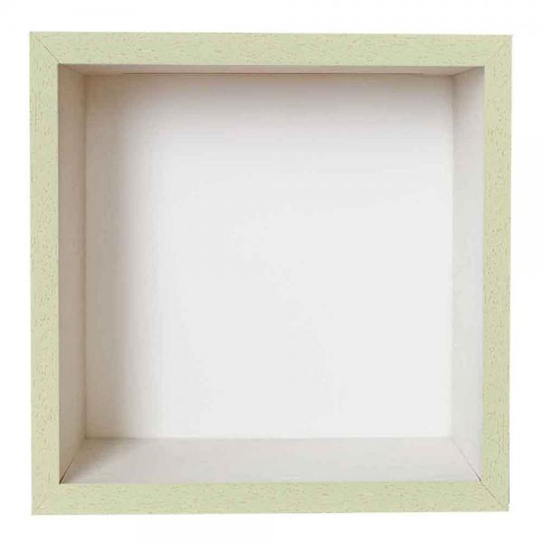 Spardosenrahmen 20x20 cm | Grün mit weißer Box | Normalglas