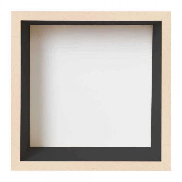 Spardosenrahmen 20x20 cm | Hellbraun mit schwarzer Box | Normalglas