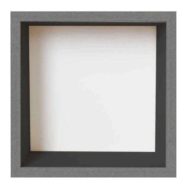 Spardosenrahmen 20x20 cm | Hellgrau mit schwarzer Box | Normalglas