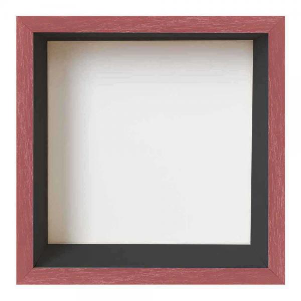 Spardosenrahmen 20x20 cm | Rot mit schwarzer Box | Normalglas