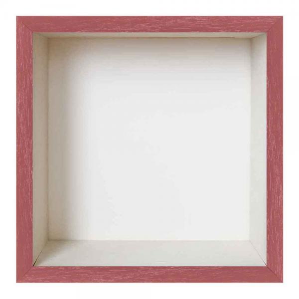 Spardosenrahmen 20x20 cm | Rot mit weißer Box | Normalglas
