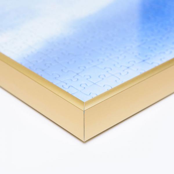 Alu Puzzlerahmen - Sonderformat bis max. 120x200 cm gold matt | 1,5 mm Kunstglas
