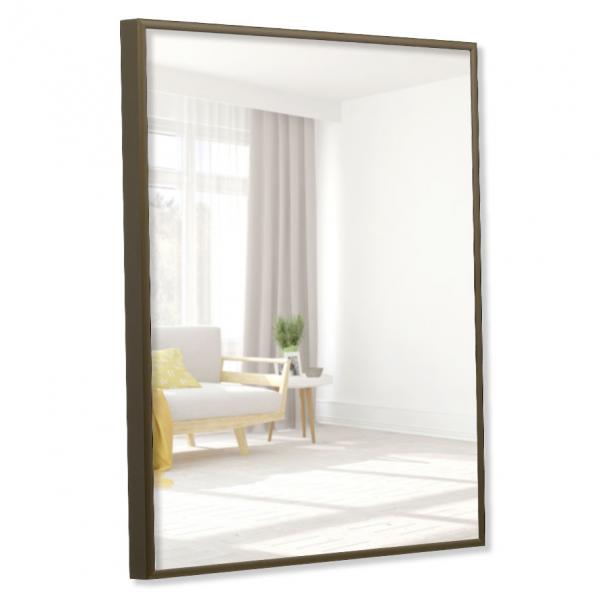 Alu Spiegelrahmen Quadro 18x24 cm | bronze matt | Spiegel (2 mm)