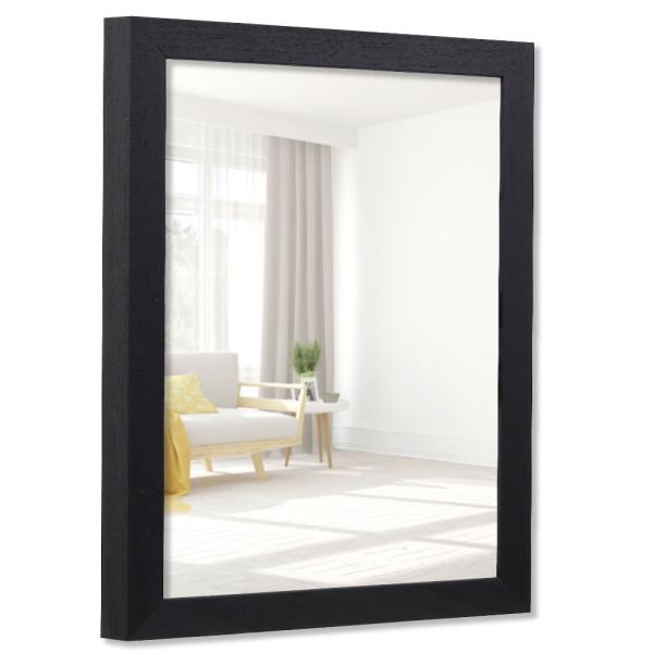 Spiegelrahmen Nouvelle Maßanfertigung schwarz | Spiegel (2 mm)