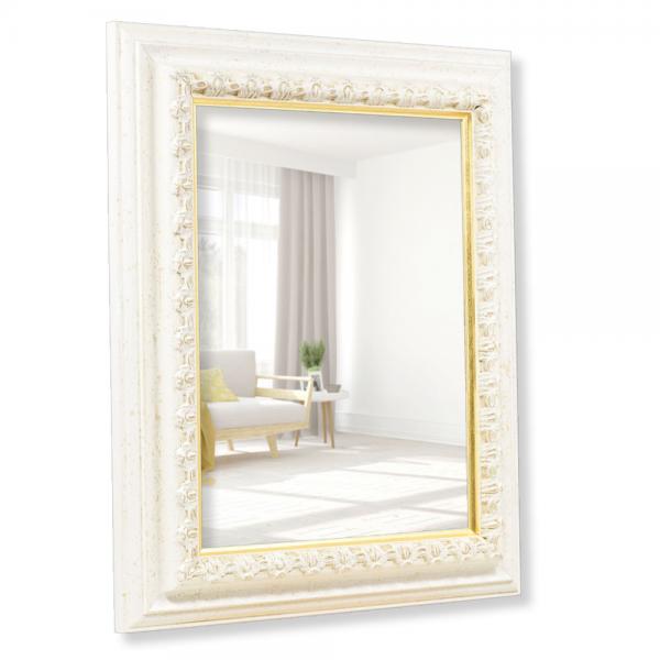 Spiegelrahmen Orsay Maßanfertigung weiß-gold | Spiegel