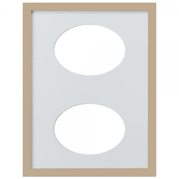 Bilderrahmen Top Cube für 2 Bilder, 30x40 cm Ovalausschnitt 30x40 cm (13x18 cm) | gold | Normalglas