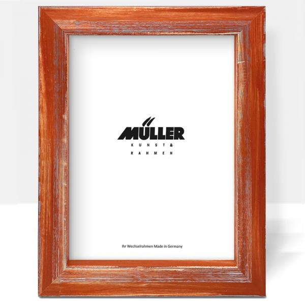 Holz Bilderrahmen Rodgau 10,5x14,8 cm (A6) | Orange | Normalglas