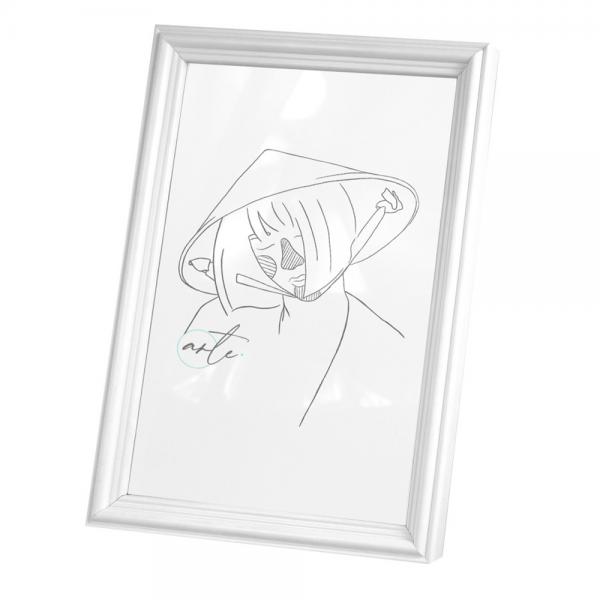 Holz Bilderrahmen Astra 8x8 cm | Weiß | Kunstglas
