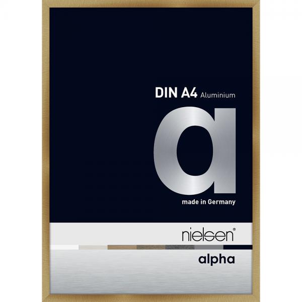 Alu Bilderrahmen Alpha 84,1x118,9 cm (A0) | Brushed Amber | Normalglas