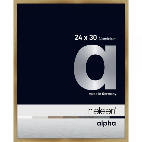 Alu Bilderrahmen Alpha 24x30 cm | Brushed Amber | Normalglas
