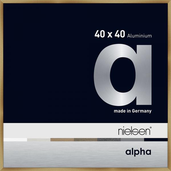 Alu Bilderrahmen Alpha 40x40 cm | Brushed Amber | Normalglas