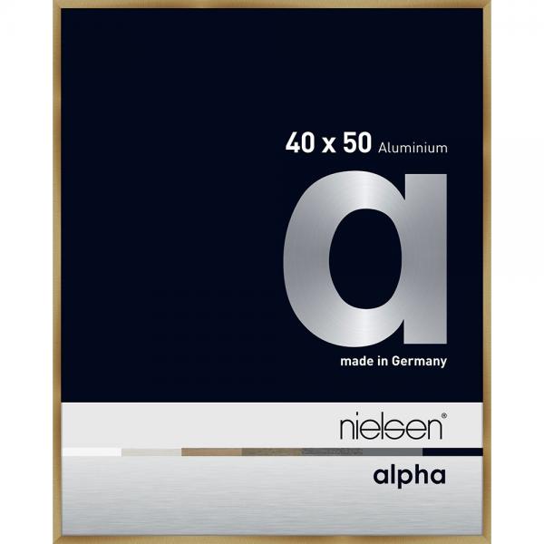 Alu Bilderrahmen Alpha 40x50 cm | Brushed Amber | Normalglas