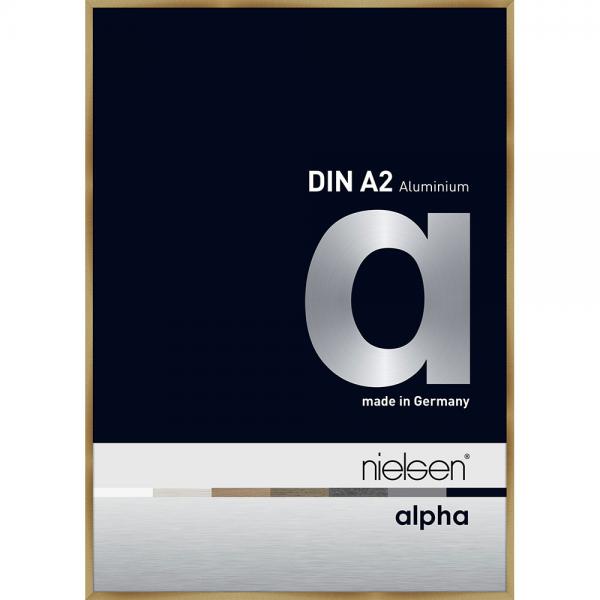 Alu Bilderrahmen Alpha 42x59,4 cm (A2) | Brushed Amber | Normalglas