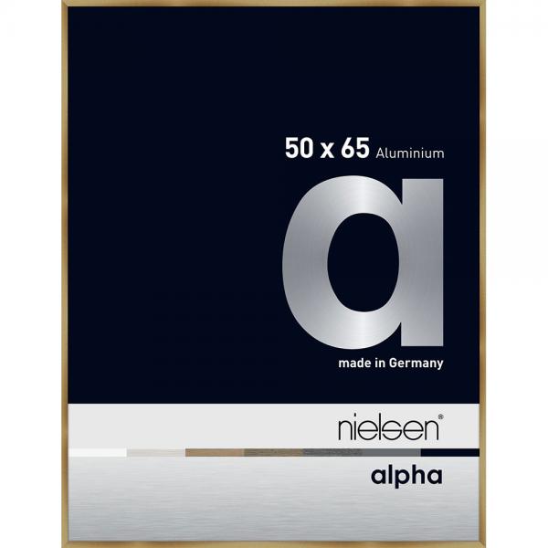 Alu Bilderrahmen Alpha 50x65 cm | Brushed Amber | Normalglas