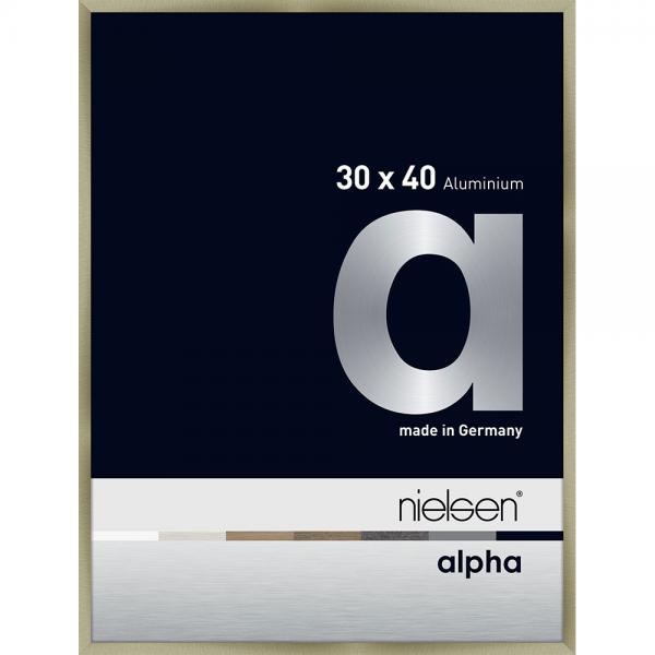 Alu Bilderrahmen Alpha 30x40 cm | Brushed Edelstahl | Normalglas