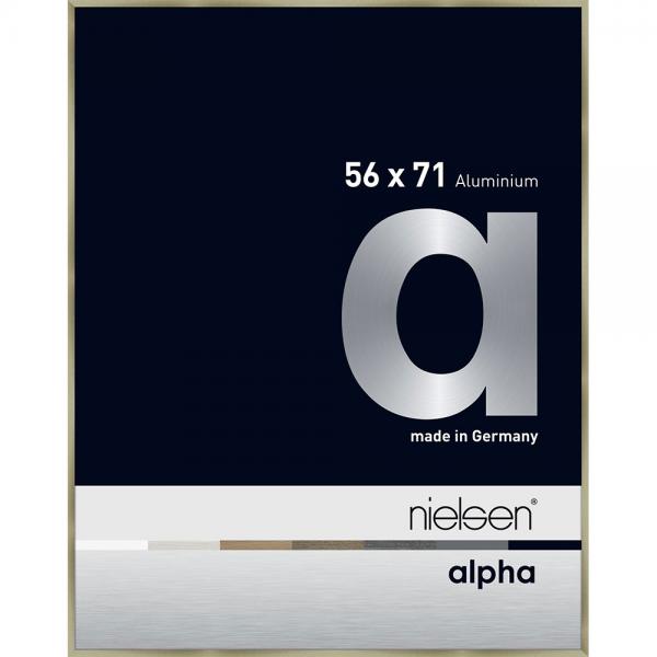 Alu Bilderrahmen Alpha 56x71 cm | Brushed Edelstahl | Normalglas