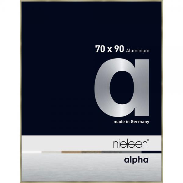 Alu Bilderrahmen Alpha 70x90 cm | Brushed Edelstahl | Normalglas