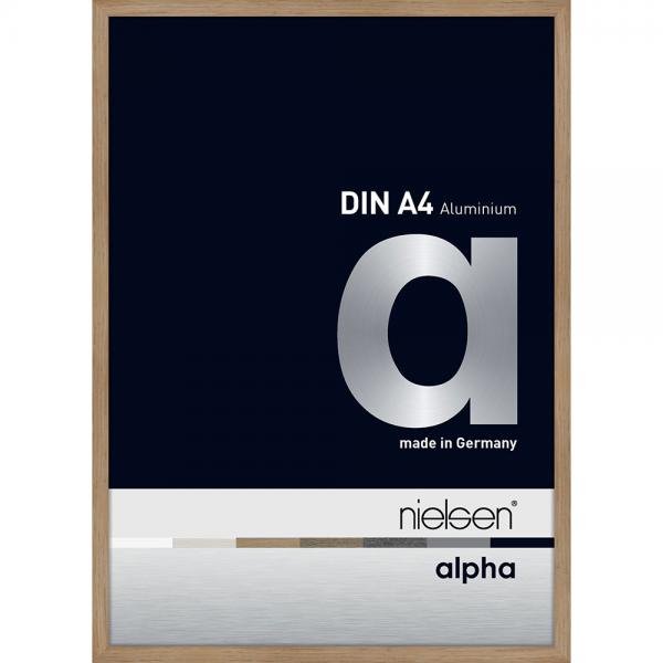 Alu Bilderrahmen Alpha 21x29,7 cm (A4) | Eiche (furnierte Oberfläche) | Normalglas