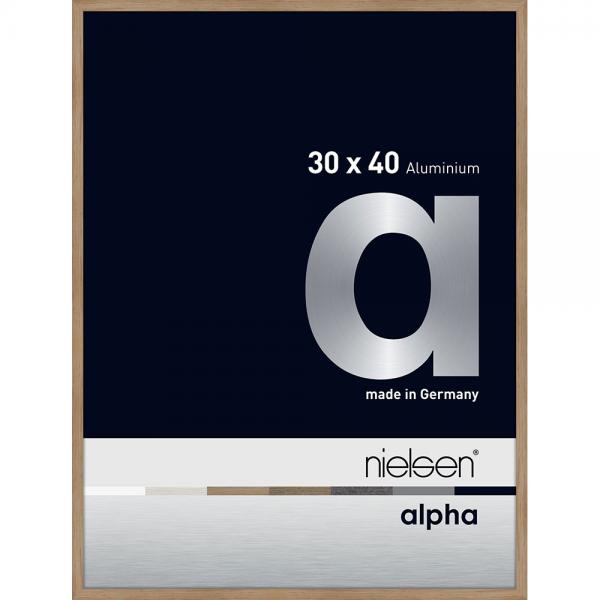 Alu Bilderrahmen Alpha 30x40 cm | Eiche (furnierte Oberfläche) | Normalglas