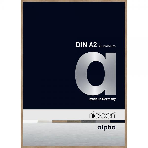 Alu Bilderrahmen Alpha 42x59,4 cm (A2) | Eiche (furnierte Oberfläche) | Normalglas