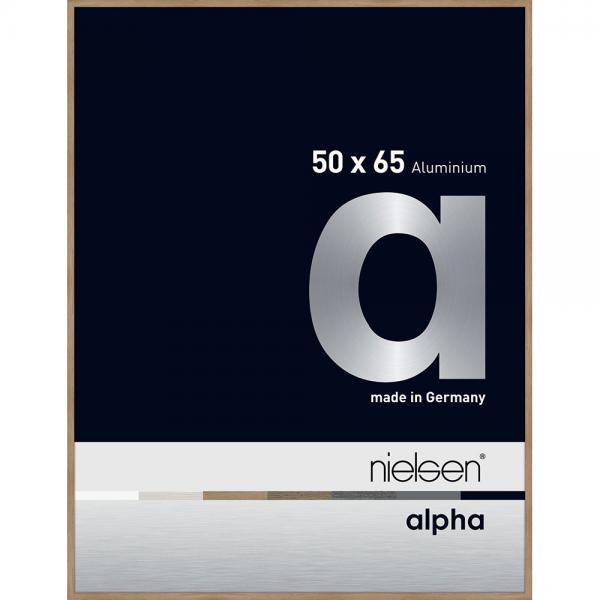 Alu Bilderrahmen Alpha 50x65 cm | Eiche (furnierte Oberfläche) | Normalglas