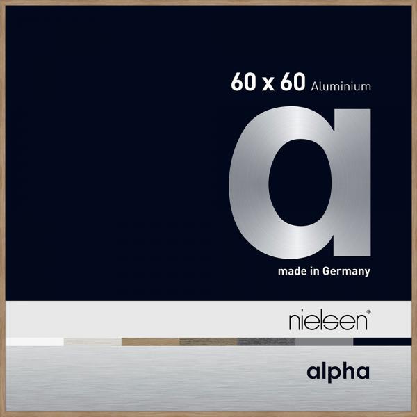 Alu Bilderrahmen Alpha 60x60 cm | Eiche (furnierte Oberfläche) | Normalglas