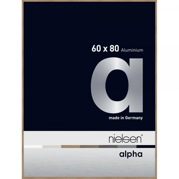 Alu Bilderrahmen Alpha 60x80 cm | Eiche (furnierte Oberfläche) | Normalglas