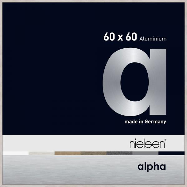 Alu Bilderrahmen Alpha 60x60 cm | Eiche weiß (furnierte Oberfläche) | Normalglas