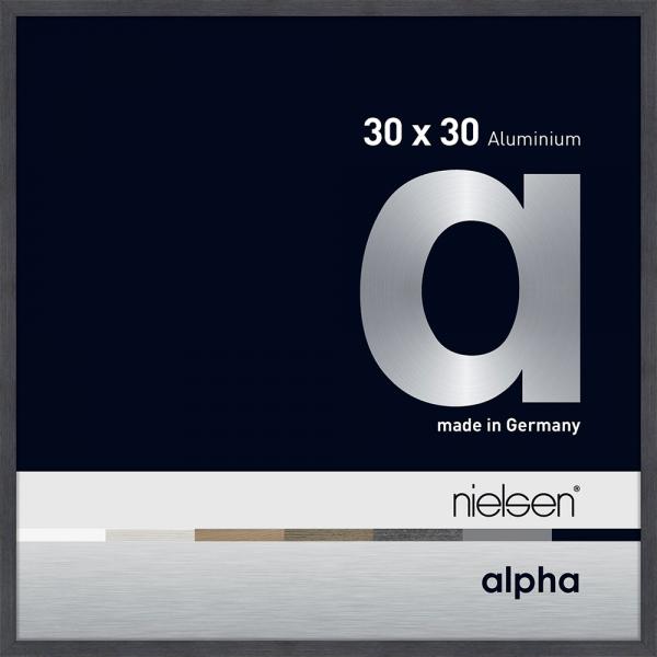 Alu Bilderrahmen Alpha 30x30 cm | Grau (furnierte Oberfläche) | Normalglas