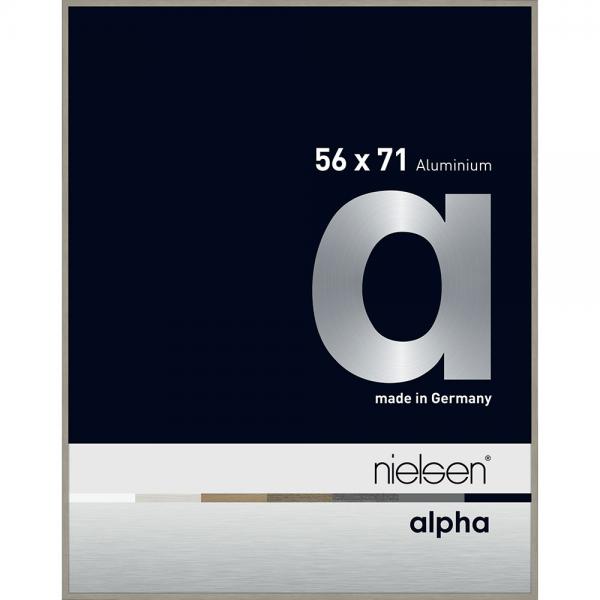 Alu Bilderrahmen Alpha 56x71 cm | Hellgrau (furnierte Oberfläche) | Normalglas