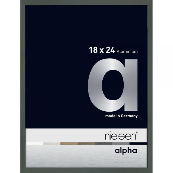 Alu Bilderrahmen Alpha 18x24 cm | Platin | Normalglas
