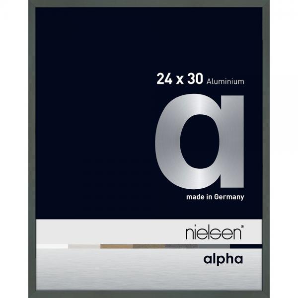 Alu Bilderrahmen Alpha 24x30 cm | Platin | Normalglas