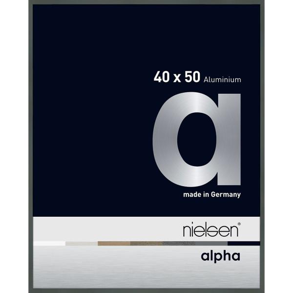 Alu Bilderrahmen Alpha 40x50 cm | Platin | Normalglas