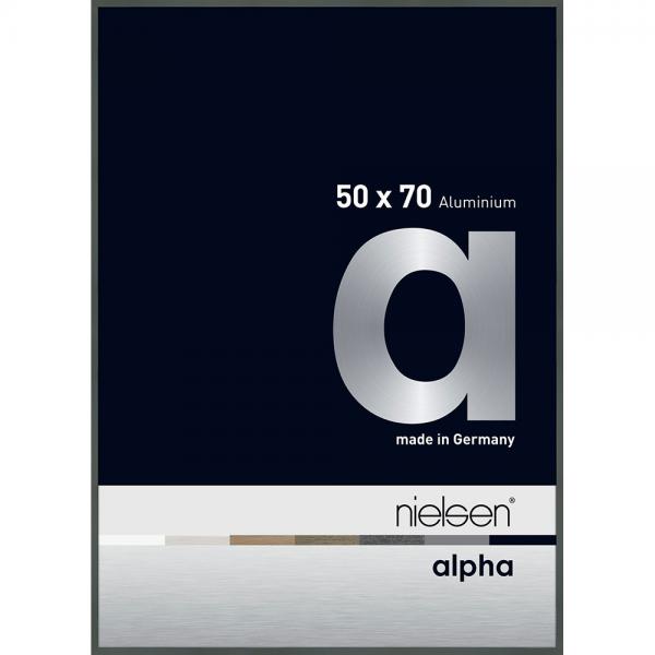 Alu Bilderrahmen Alpha 50x70 cm | Platin | Normalglas