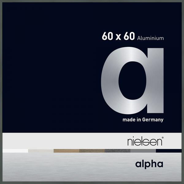 Alu Bilderrahmen Alpha 60x60 cm | Platin | Normalglas